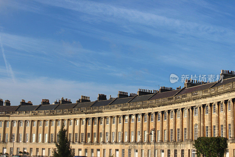 历史悠久的联排别墅/乔治王朝建筑/ Bath stone, Royal Crescent, Bath, England